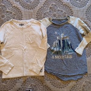 2 Boys Long Sleeve T-Shirts Size 4T Egg and OshKos
